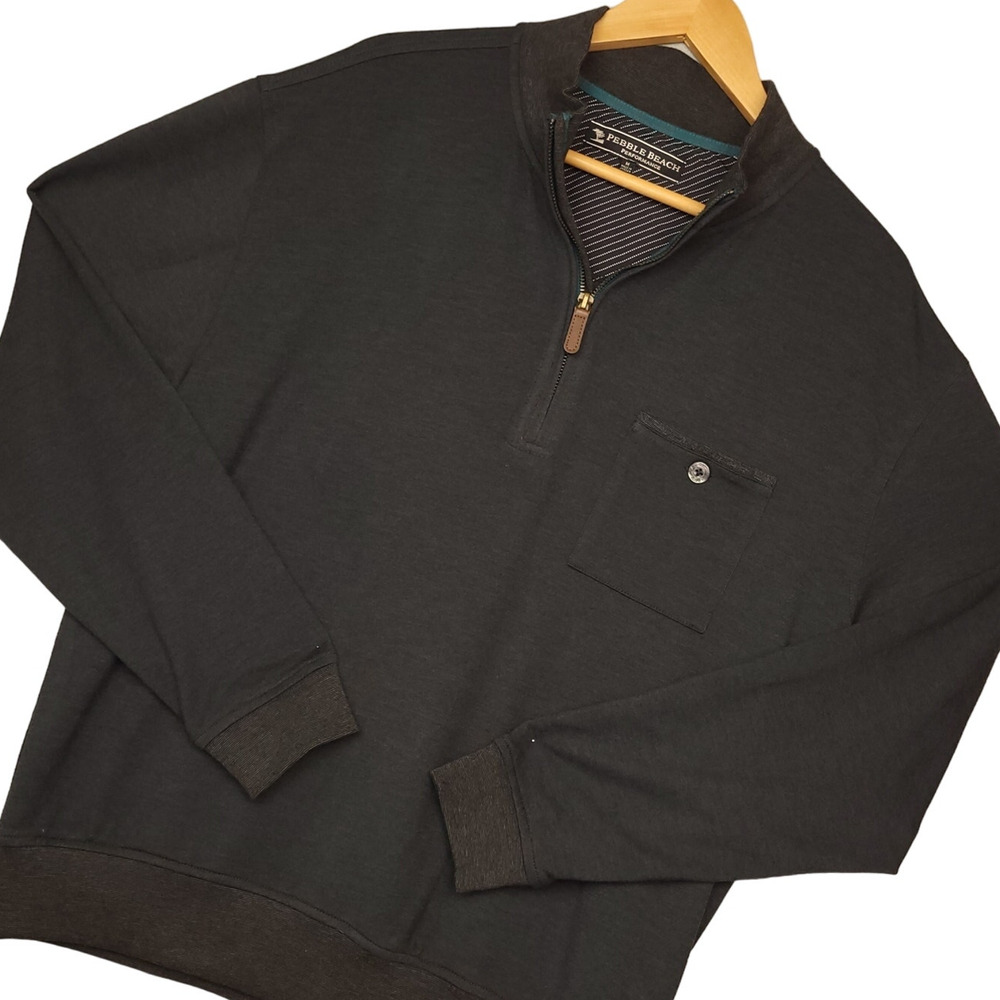Pebble Beach Performance Men's 1/4 Zip Pullover Sweater Medium Long Sleeve Golf